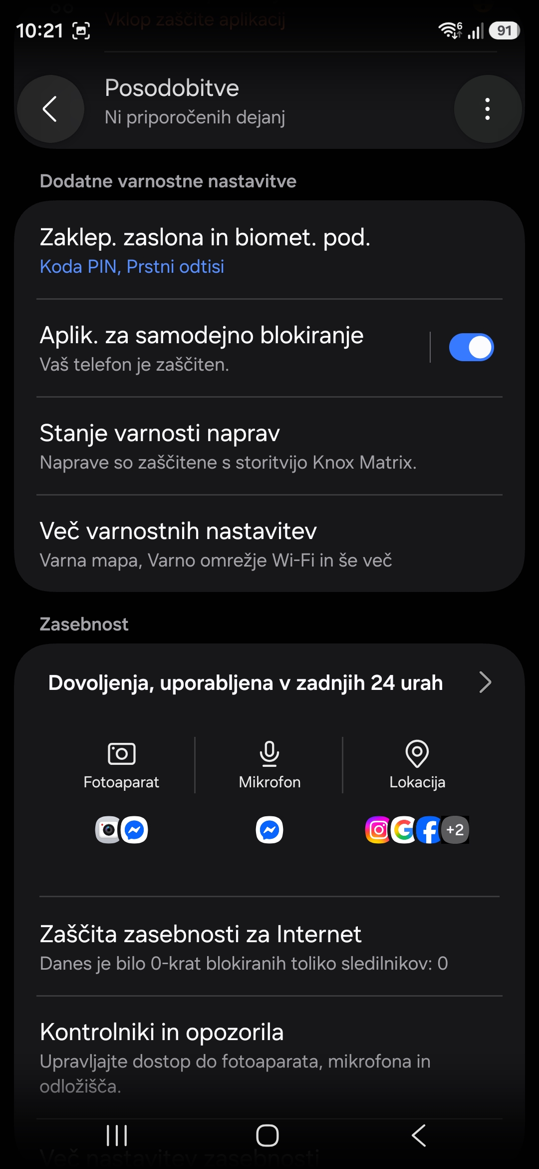 Izklopi Samsungovo samodejno blokiranje — posnetek 2/3