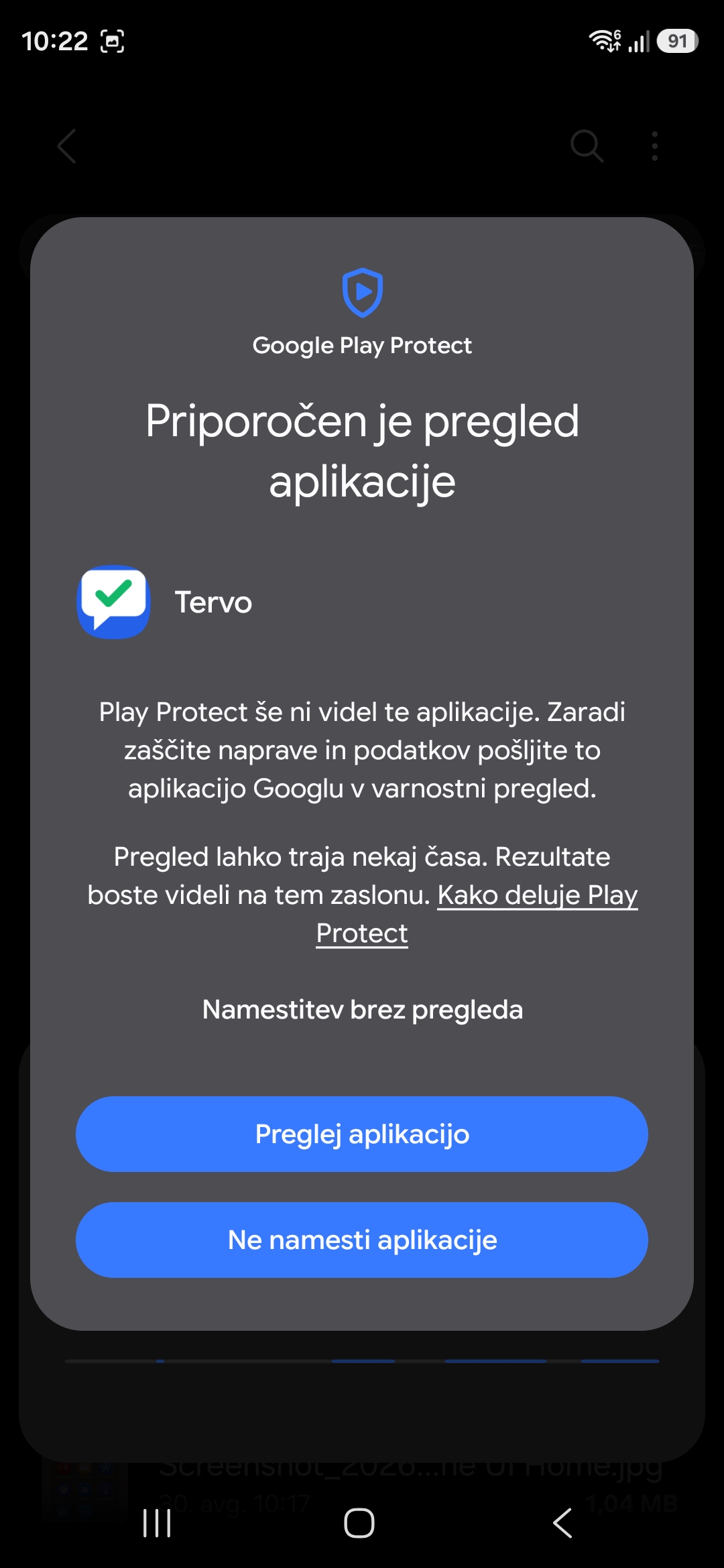 Play Protect preveri aplikacijo — posnetek 2/2